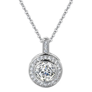 Zircon Pendant Necklace Long Chain Classic Jewelry