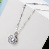 Zircon Pendant Necklace Long Chain Classic Jewelry
