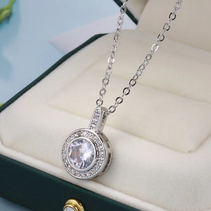 Zircon Pendant Necklace Long Chain Classic Jewelry