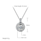 Zircon Pendant Necklace Long Chain Classic Jewelry