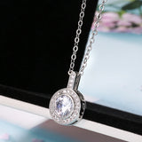 Zircon Pendant Necklace Long Chain Classic Jewelry