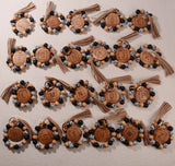 Leopard Print Wood Bead Keychain Tassel Bag Pendant Accessory
