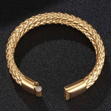Men's Leather Bracelet Stainless Steel Clasp Wristband
