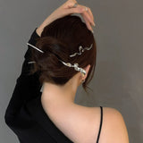 Metal Flower Hairpin Chinese Hair Sticks DIY Hairstyle Accessories