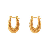 Minimalist Polished Stainless Steel Croissant Hoop Earrings