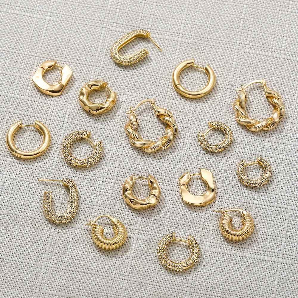 Geometric Hoop Earrings for Women Minimalist Circle Huggie Earring