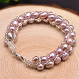 Natural Purple Freshwater Pearl Rope Bracelet For Women