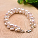Natural Purple Freshwater Pearl Rope Bracelet For Women