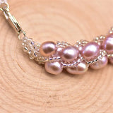 Natural Purple Freshwater Pearl Rope Bracelet For Women