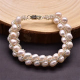 Natural Purple Freshwater Pearl Rope Bracelet For Women