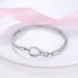 Infinity Knot Snake Chain Bracelet 925 Silver for Charms DIY Jewelry