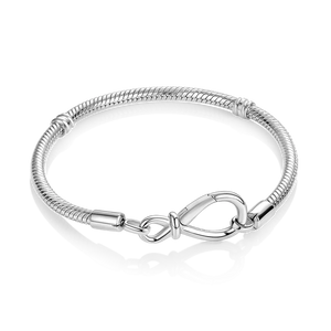 Infinity Knot Snake Chain Bracelet 925 Silver for Charms DIY Jewelry