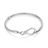 Infinity Knot Snake Chain Bracelet 925 Silver for Charms DIY Jewelry