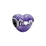 Love Mom Pendant Charm 925 Sterling Silver Bracelet DIY Gift