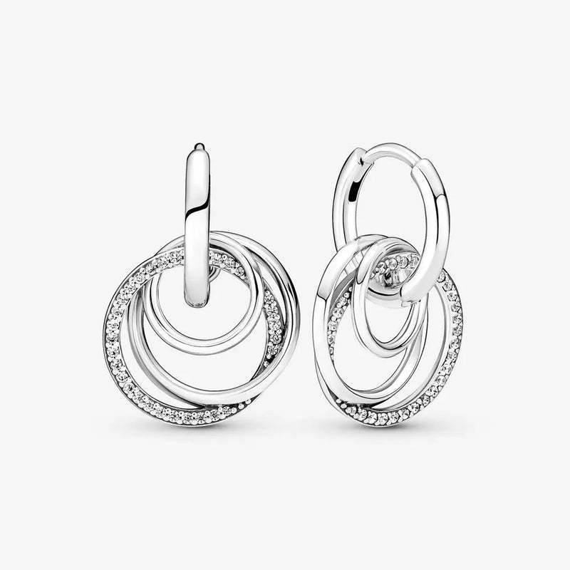 Heart Hoop Earrings 925 Sterling Silver