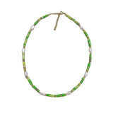 Green Stone & Freshwater Pearls Choker Necklace for Women