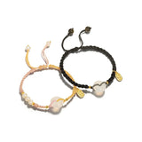 Hetian Jade Pearls Black/Pink Couple Bracelets YBR739