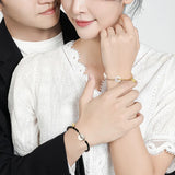 Hetian Jade Pearls Black/Pink Couple Bracelets YBR739