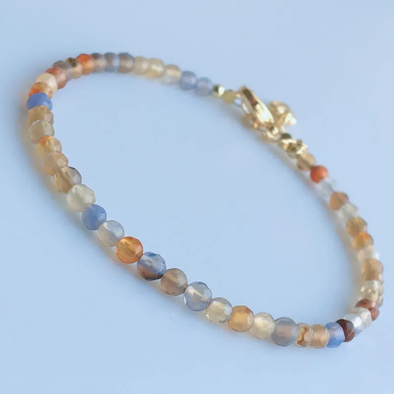 Agate Bead Charm Bracelet for Women Fine Jewelry