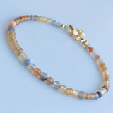 Agate Bead Charm Bracelet for Women Fine Jewelry