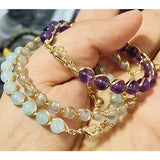 Natural Stone Beads Bracelet Bangle for Women