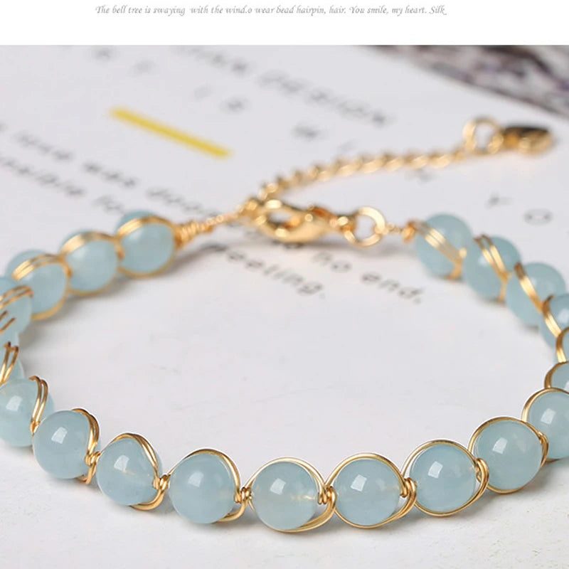 Natural Stone Beads Bracelet Bangle for Women