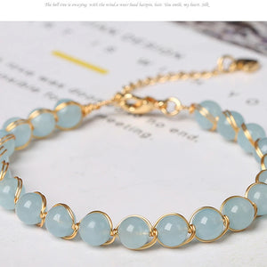 Natural Stone Beads Bracelet Bangle Women Lucky Friendship Couple Charm Jewelry