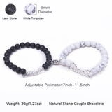 Howlite Beads Bracelet Heart Magnet Couple Bracelets Distance Jewelry