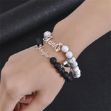 Howlite Beads Bracelet Heart Magnet Couple Bracelets Distance Jewelry