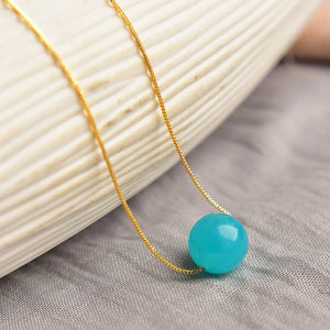 Natural Stone Necklace Real Beads Fine Jewelry Party