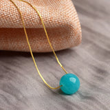 Natural Stone Necklace Real Beads Fine Jewelry Party