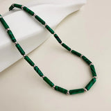 Green Stone Beads Choker Necklace for Women