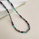 Green Stone Beads Choker Necklace for Women