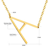 Letter Pendant Necklace Stainless Steel Surname Letters Gift