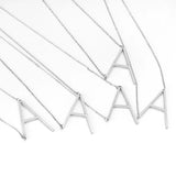 Letter Pendant Necklace Stainless Steel Surname Letters Gift