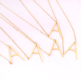 Letter Pendant Necklace Stainless Steel Surname Letters Gift