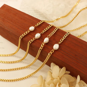 Niche Chain Freshwater Pearl Necklace for Women