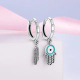 925 Silver Asymmetrical Heart Hoop Earrings for Women