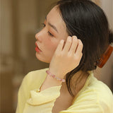 Pink Crystal Beaded Bracelet for Ladies Girls Girlfriends