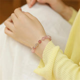 Pink Crystal Beaded Bracelet for Ladies Girls Girlfriends