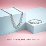 925 Silver Infinity Knot Chain Necklace for Charms