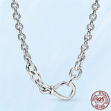 925 Silver Infinity Knot Chain Necklace for Charms