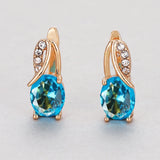Zircon Earrings 12 Colors Crystal Wedding Jewelry