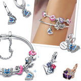 Padlock & Key Charm for 925 Silver Bracelet - Women's Fine Jewelry Gift
