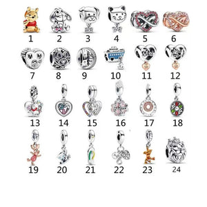 925 Sterling Silver Bracelet with Silver Beads and Tigger Globe Pendant
