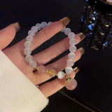 Peach Pendant Opals Charm Bracelet Jewelry Girl's Accessories Gift
