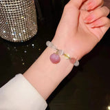 Peach Pendant Opals Charm Bracelet Jewelry Girl's Accessories Gift