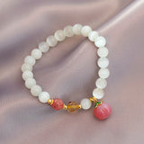 Peach Pendant Opals Charm Bracelet Jewelry Girl's Accessories Gift