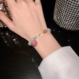 Peach Pendant Opals Charm Bracelet Jewelry Girl's Accessories Gift