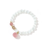 Peach Pendant Opals Charm Bracelet Jewelry Girl's Accessories Gift